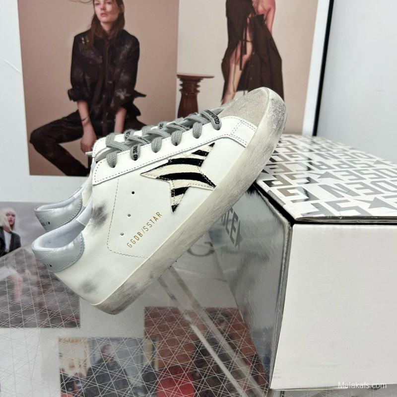2025 Women GGDB White Black Leather Suede Sneakers