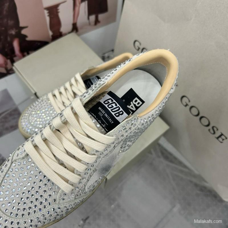 2024 Unisex GGDB White Crystal Leather Sneakers MJ00260
