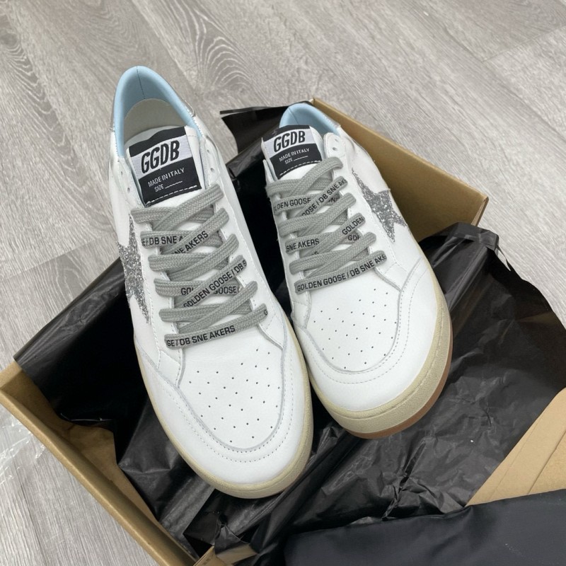 2024 Unisex GGDB White Silver Leather Sneakers MJ00260