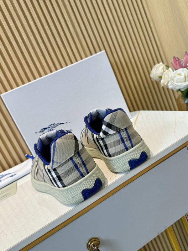 2024 Men Burberry Beige Black Cotton Casual Shoes MJ00320
