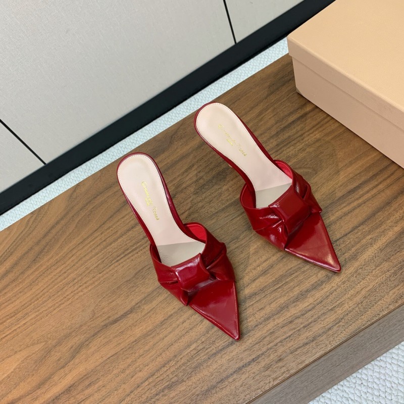 2025 Women Gianvito Rossi Red Leather High Heel Mule KFY00280