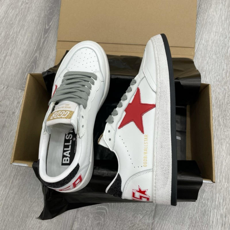 2024 Unisex GGDB White Red Leather Sneakers MJ00260