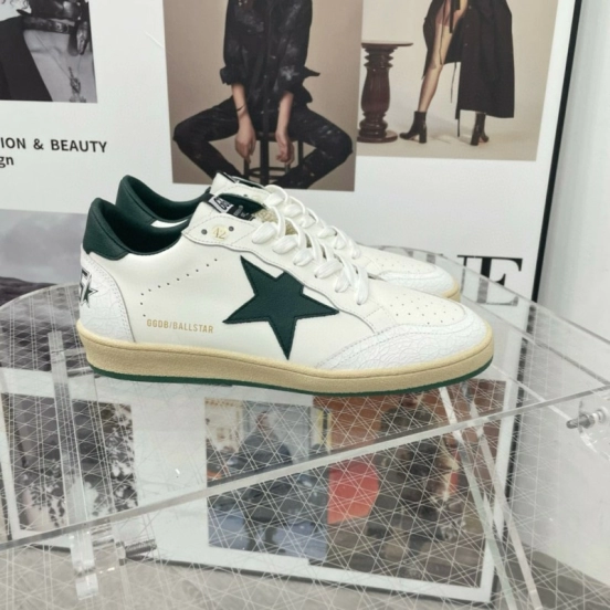 2024 Unisex GGDB White Green Leather Sneakers MJ00260