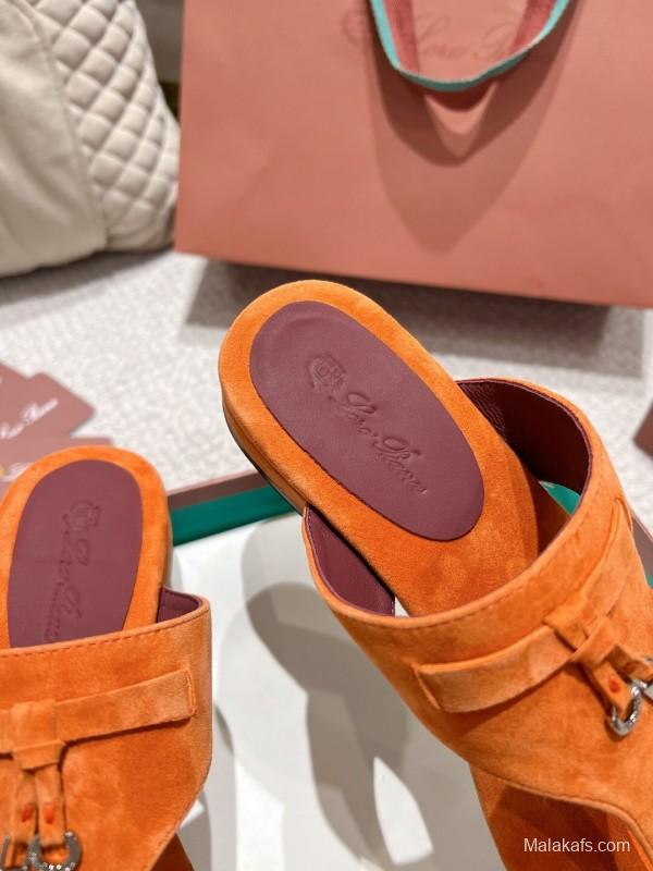 2025 Slippers LP Orange Suede Slippers LY00250