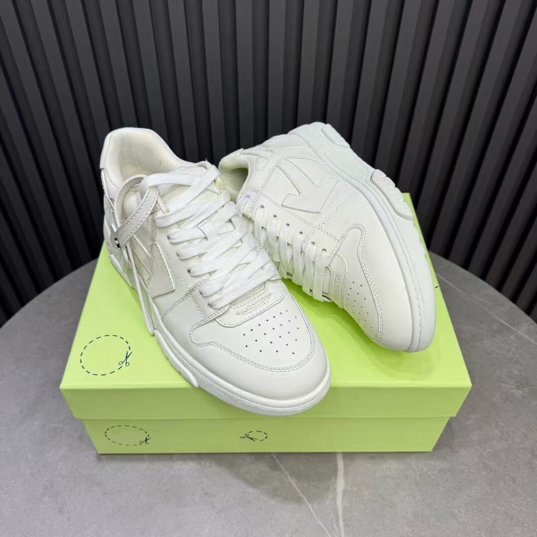 2025 Unisex Off-White White Leather Sneakers KFY00320