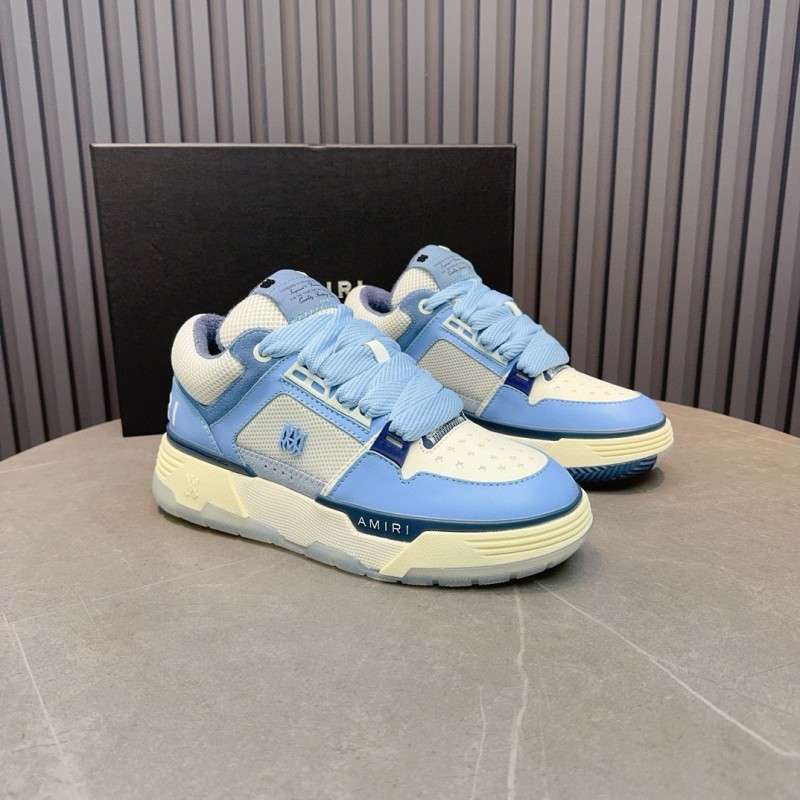2024 Unisex Amiri Blue White Mesh Leather Sneakers MJ00360