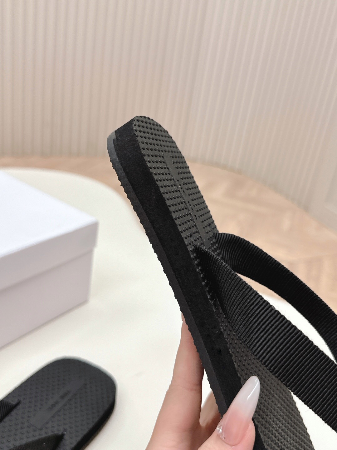 2025 The Row Black Rubber Slippers