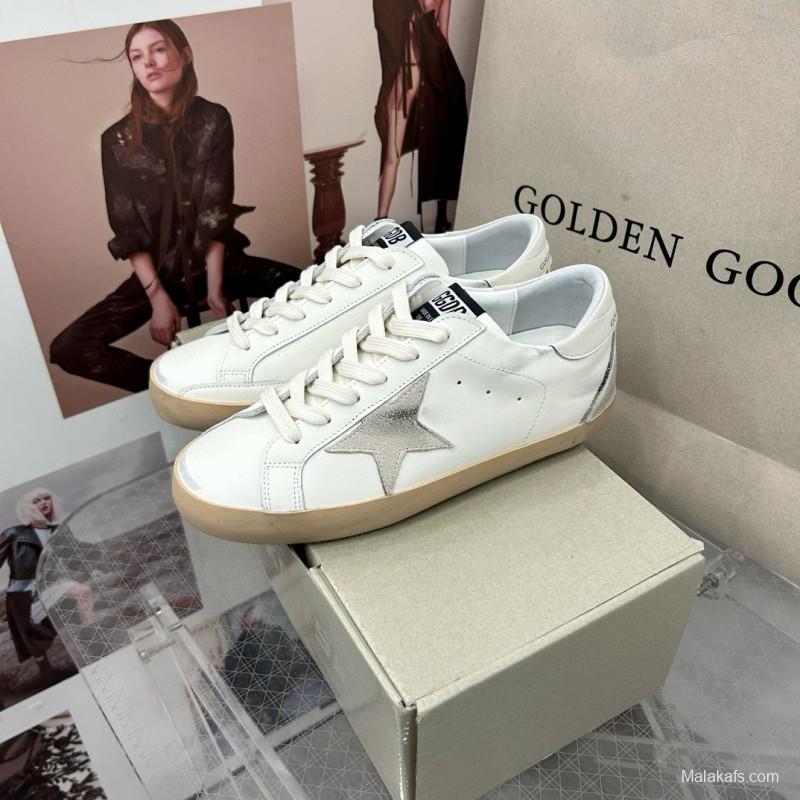 2025 Women GGDB White Grey Leather Sneakers MJ00260