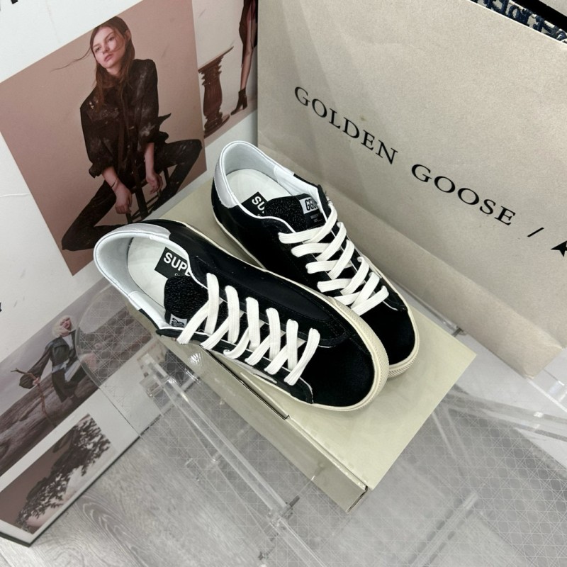 2025 Women GGDB Black White Leather Suede Star Sneakers