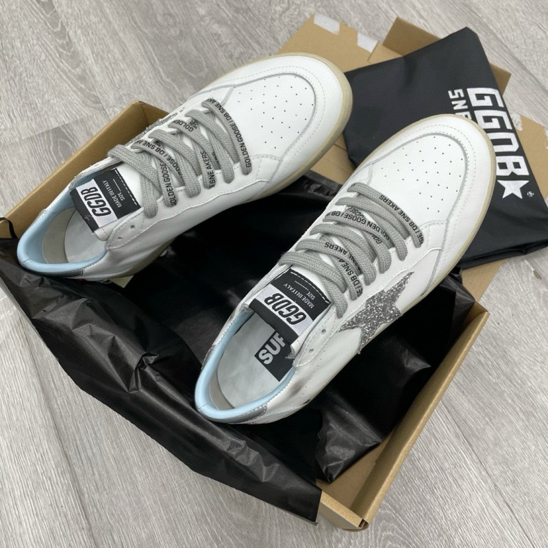 2024 Unisex GGDB White Silver Leather Sneakers MJ00260