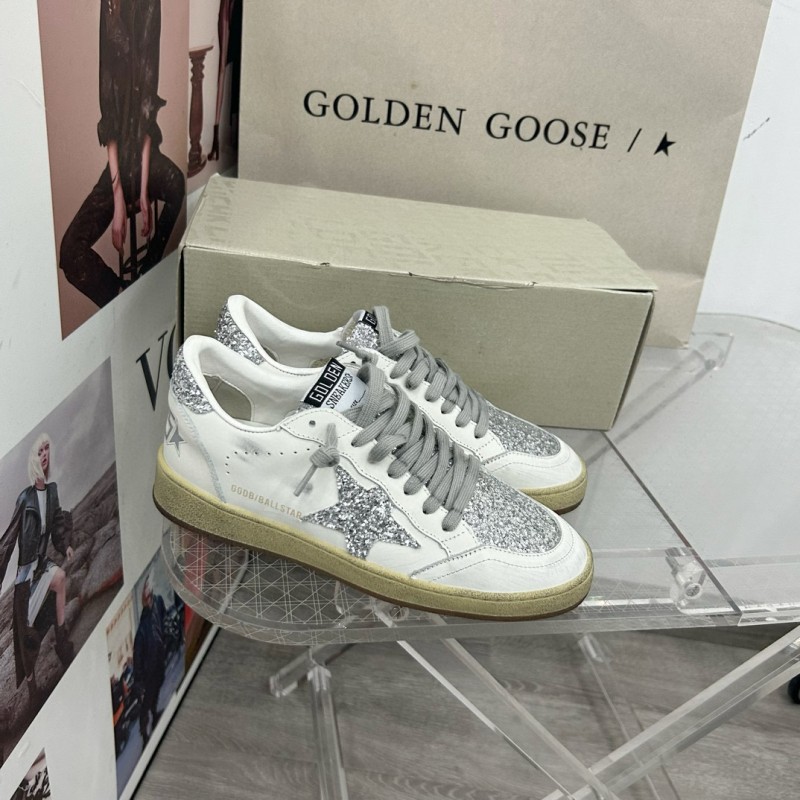 2024 Women GGDB White Silver Leather Suede Sneakers MJ00260