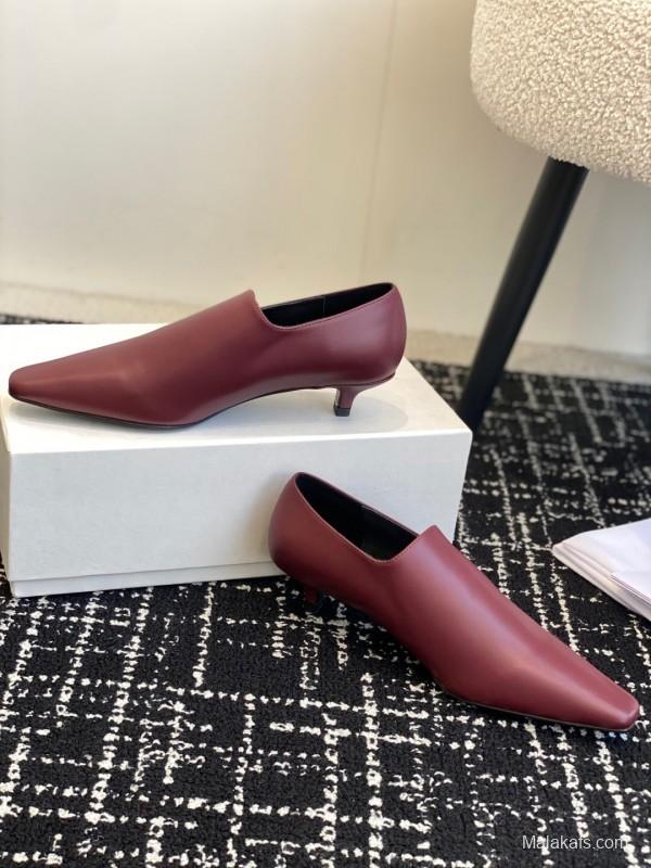 2025 Women Toteme Burgundy Leather Loafers