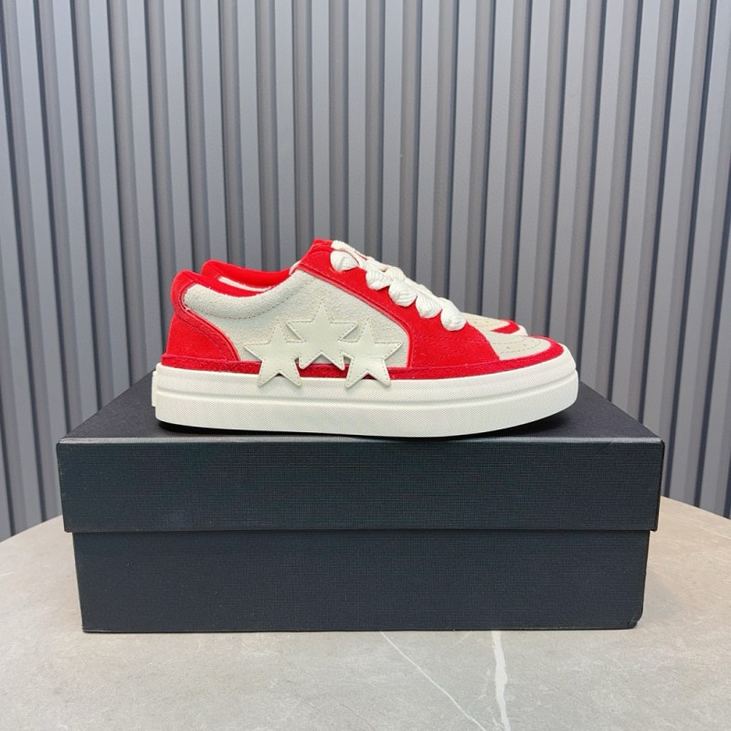 2024 Unisex Amiri Red White Canvas Sneakers MJ00300