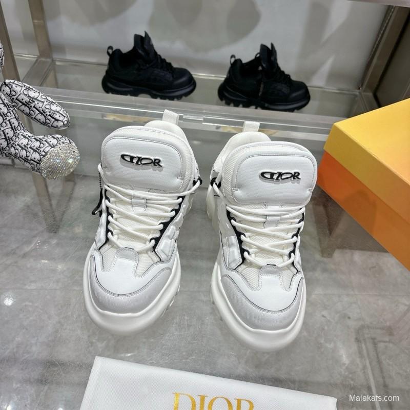2024 Unisex Dior White Leather Sneakers MJ00380