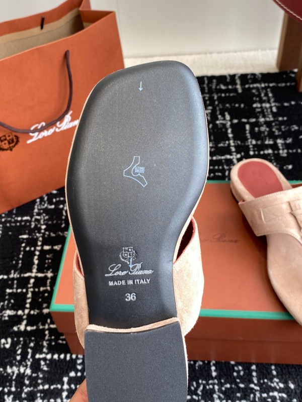 2025 Women Le Parmentier Beige Suede Thong Sandals KFY00280