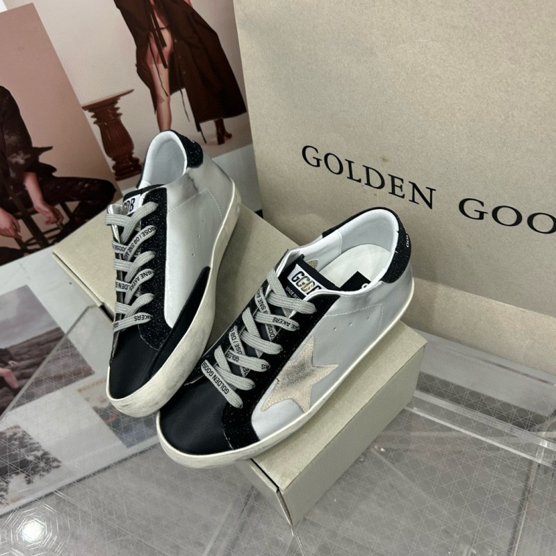 2025 Women GGDB White Black Leather Suede Sneakers