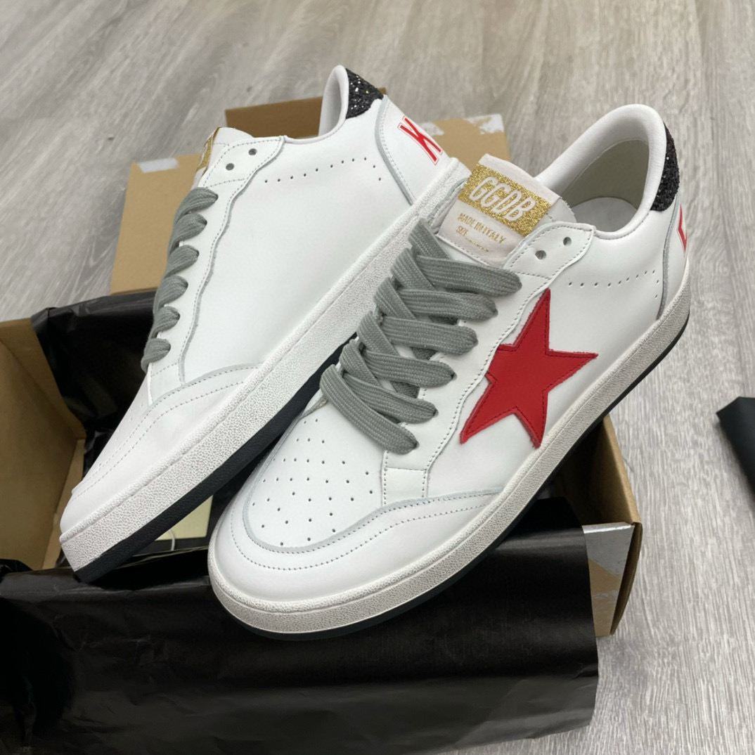 2024 Unisex GGDB White Red Leather Sneakers MJ00260