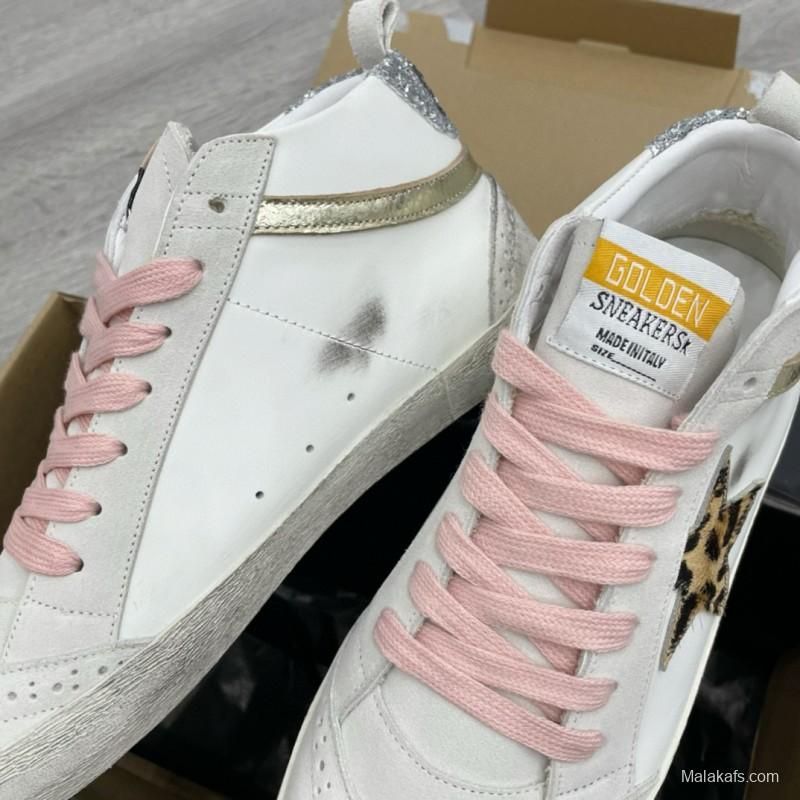 2024 Unisex GGDB White Pink Leather Suede High Top Sneakers MJ00300