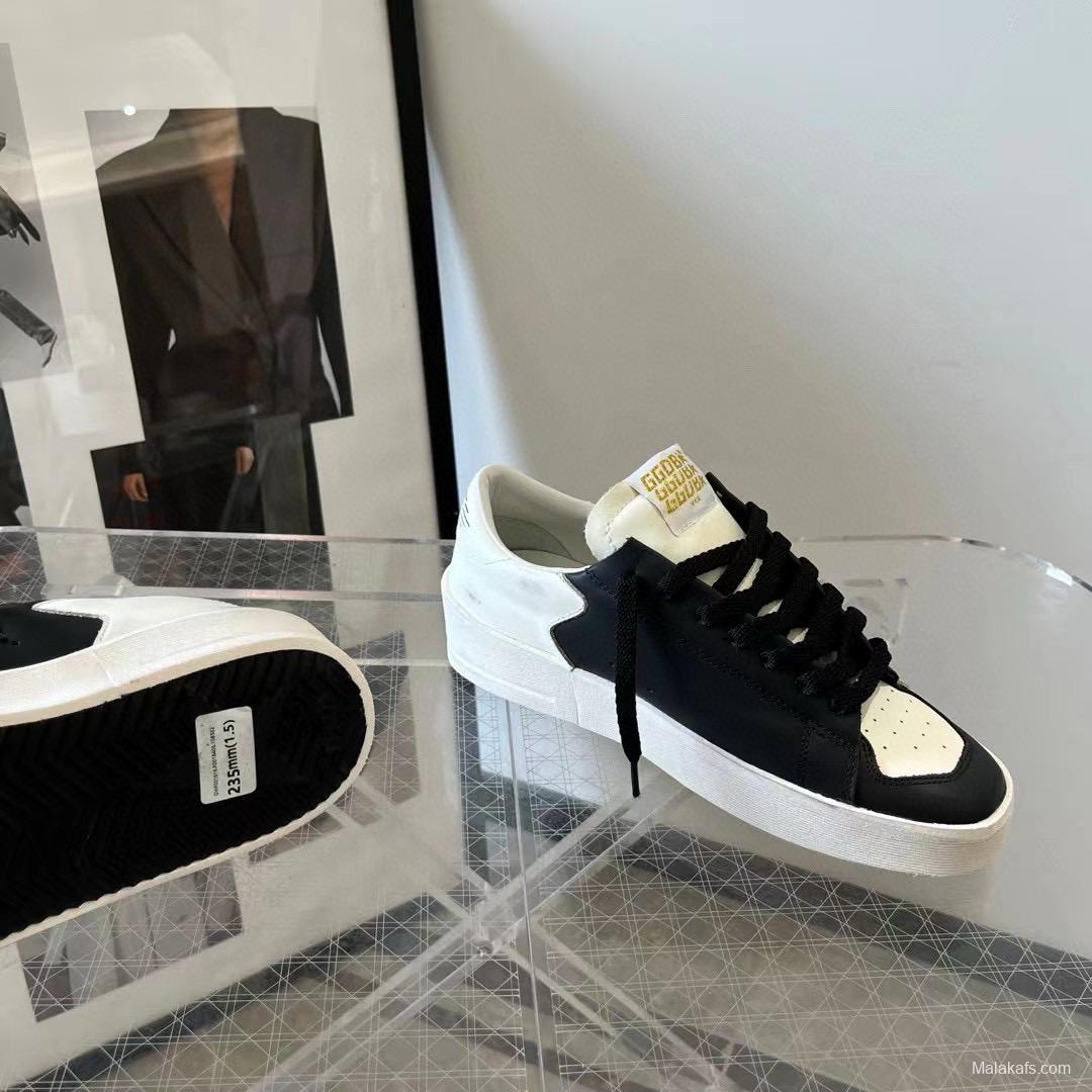 2024 Unisex GGDB Black White Leather Low Top Sneakers MJ00260