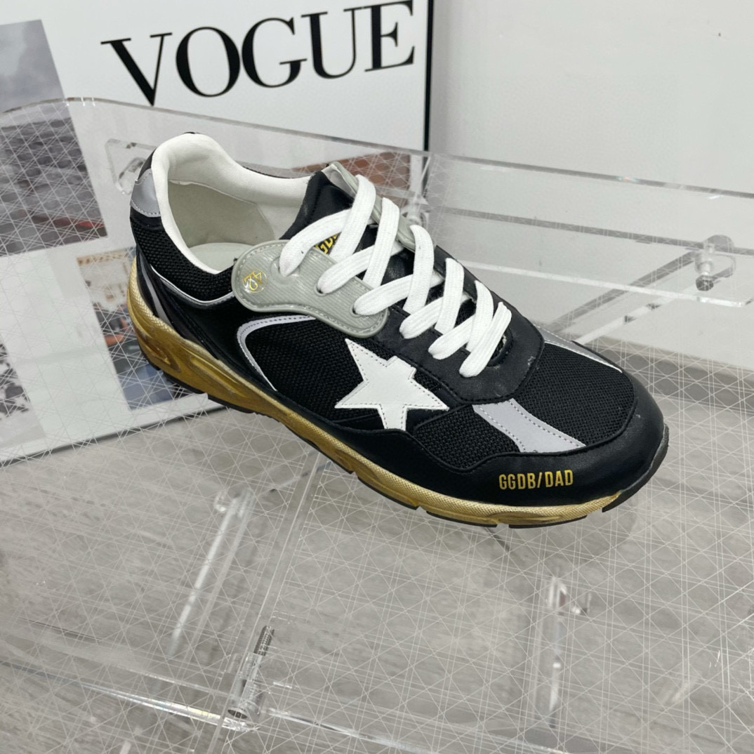 2024 Men GGDB Black White Suede Mesh Sneakers