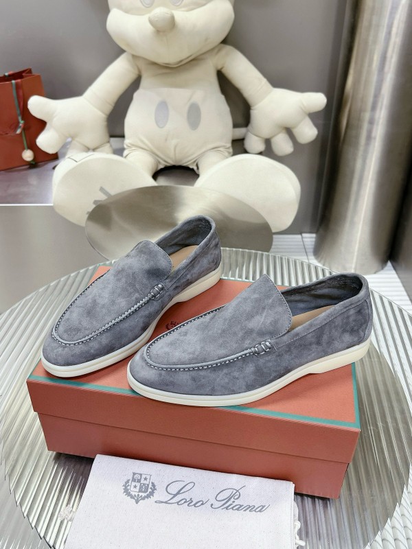 2024 Unisex Le Parmentier Grey Suede Loafers MJ00270