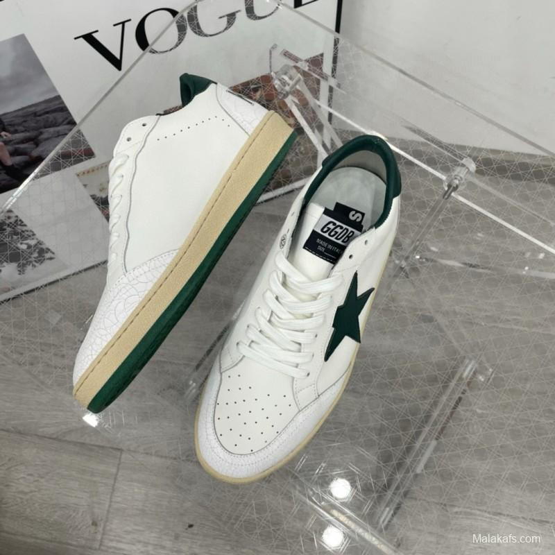 2024 Unisex GGDB White Green Leather Sneakers MJ00260