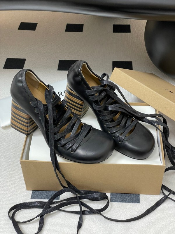 Lemaire 2025 SS Spring Collection Ballet Flats Derby Shoes with Laces Flat Heel and High Heel - KFY00310