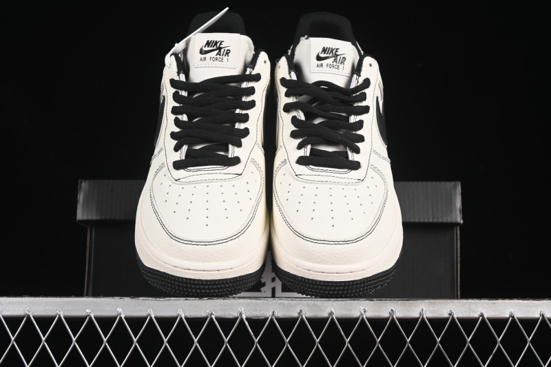 Nike Balenciaga Air Force 1'07 Low Collaboration Triple Swoosh Beige Black Casual Shoes - FR0538-090