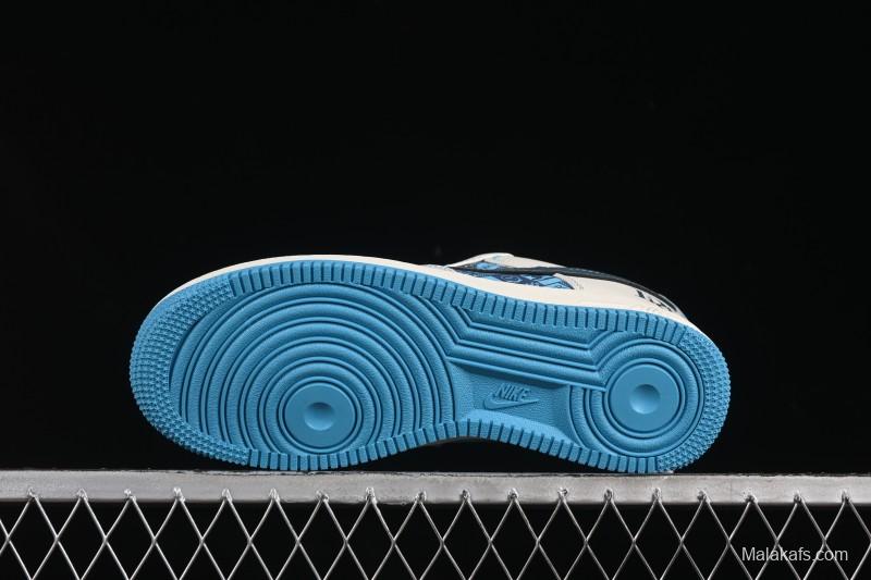 Nike Air Force 1 '07 Low Dior Collaboration Stone Blue Low-Top Casual Sneakers - KK1988-088