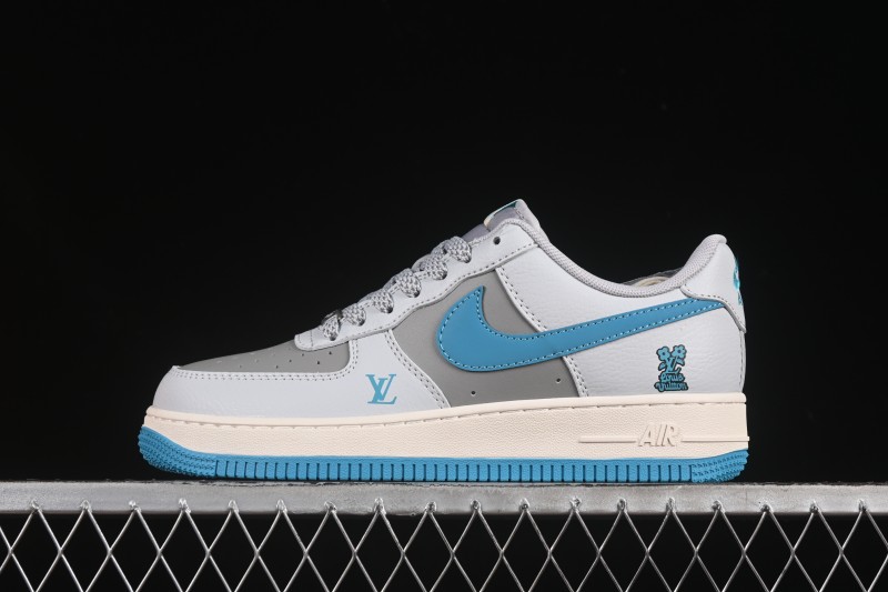 Nike Air Force 1 '07 Low LV Collaboration Gray Blue Sole Casual Sneakers - JJ2508-704