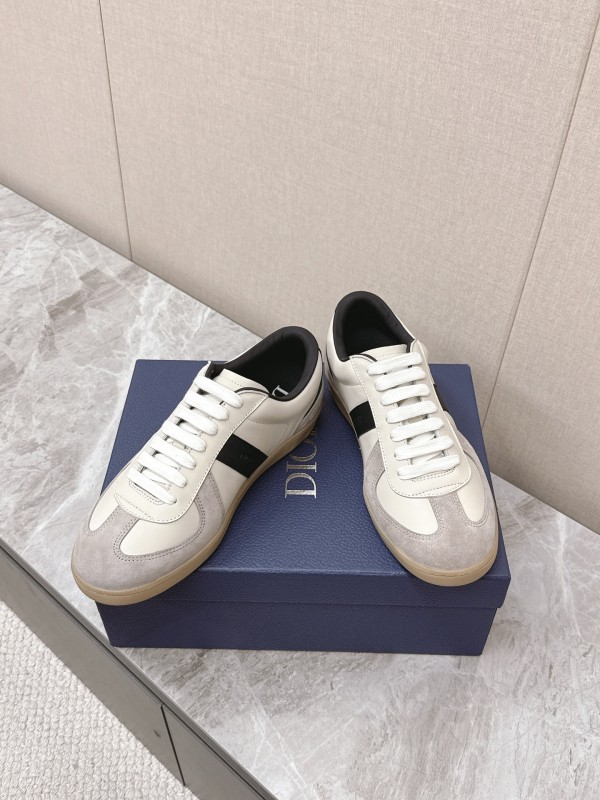 2025 Unisex Dior Black White Grey Leather Suede Sneakers Matchpoint B01 KFY00300