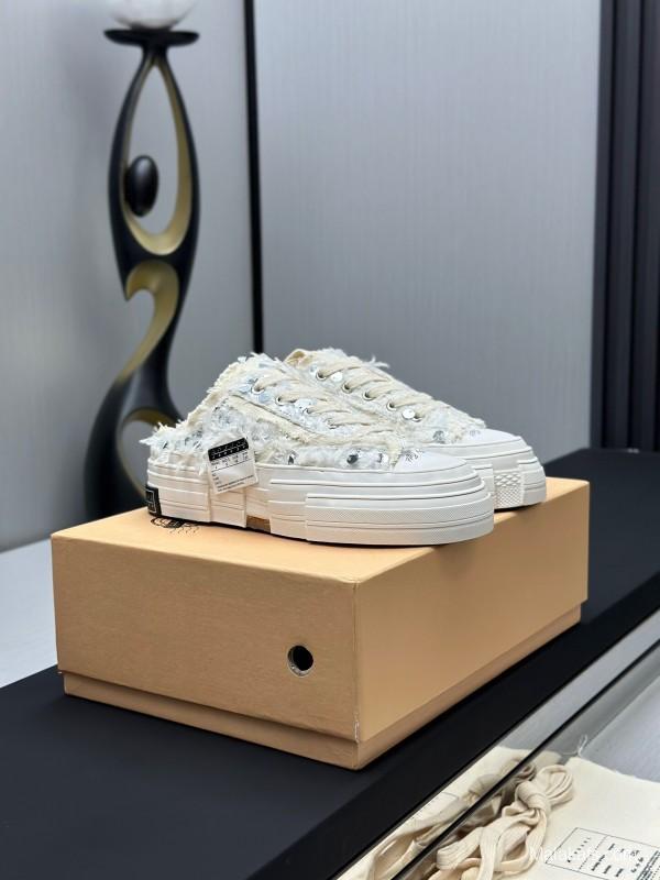 2025 Unisex XVESSEL White Canvas Plimsolls Vulcanized AS00260