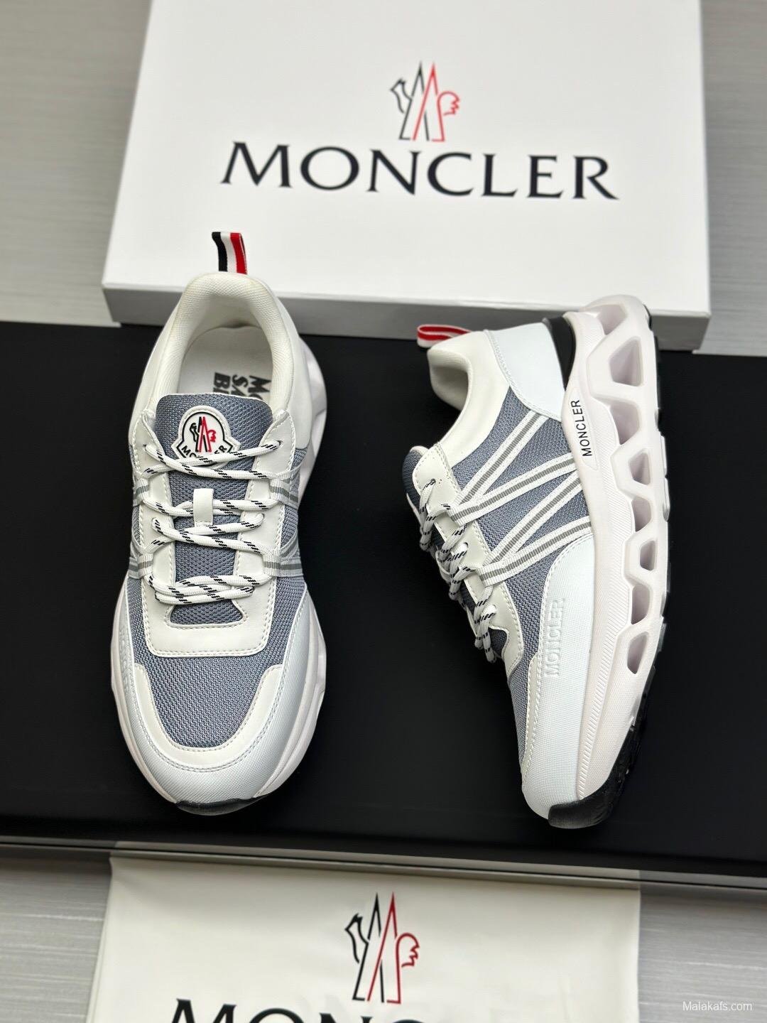 2025 Unisex Moncler White Grey Black Nylon GORE-TEX Trailgrip GTX Outdoor Sneakers KFY00390