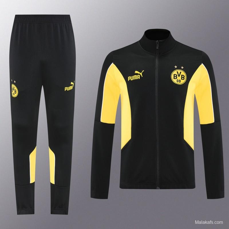 25/26 Borussia Dortmund Black/Yellow Full Zipper Jacket +Long Pants