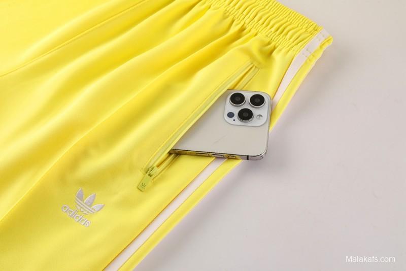 2025 Adidas Original Yellow Full Hoodie Zipper Jacket +Long Pants