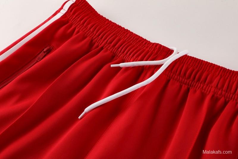 2025 Adidas Original Red Full Hoodie Zipper Jacket +Long Pants