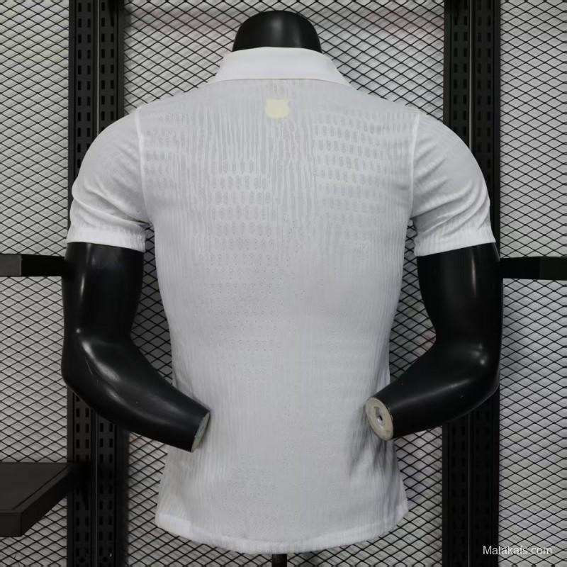 Player Version 25/26 FC Barcelona White Jersey With 304 Sponsor
