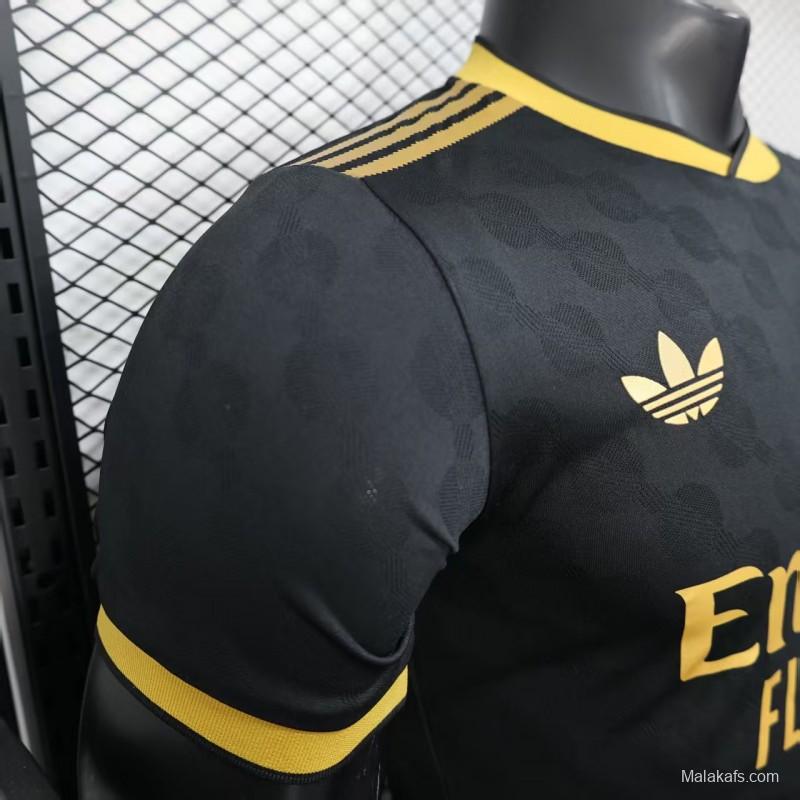 Player Version 25/26 Real Madrid Black with Gold Trim Jersey