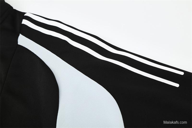 Retro 04/05 Real Madrid Black Half Zipper Jacket+Long Pants