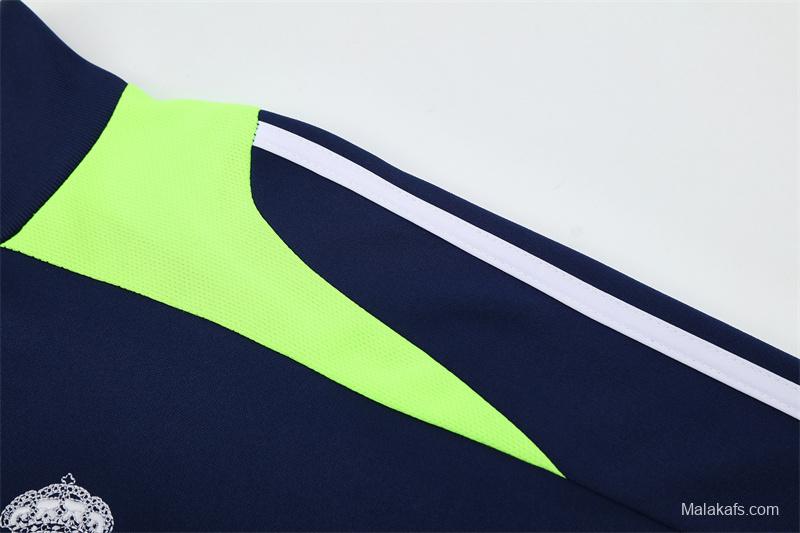 Retro 12/13 Real Madrid Royal Blue Half Zipper Jacket+Long Pants