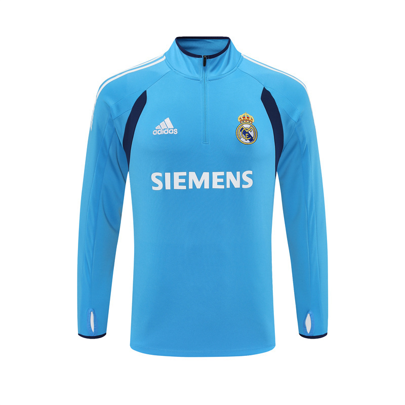 Retro 05/06 Real Madrid Light Blue Half Zipper Jacket