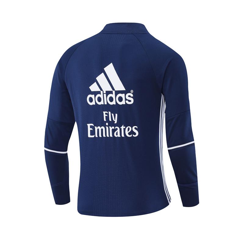 Retro 16/17 Real Madrid Royal Blue Half Zipper Jacket+Long Pants