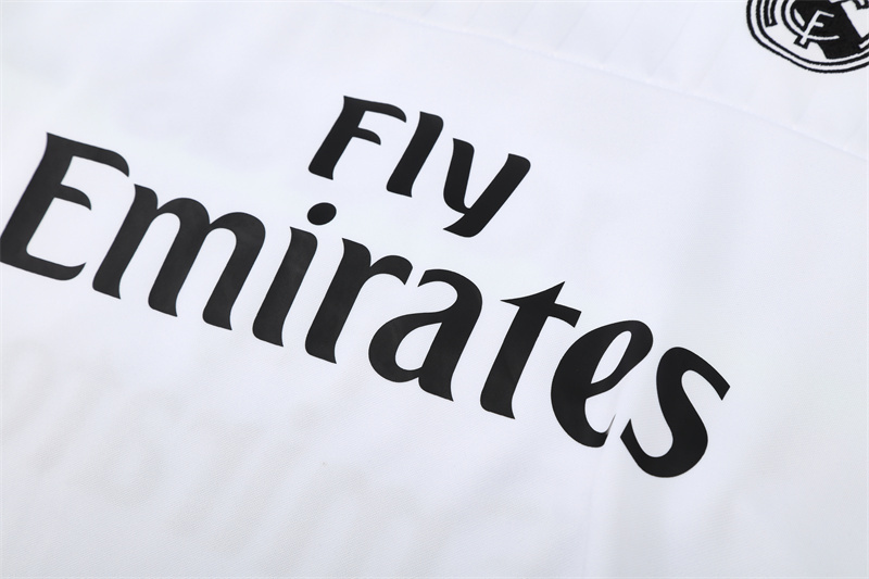 Retro 15/16 Real Madrid White Half Zipper Jacket