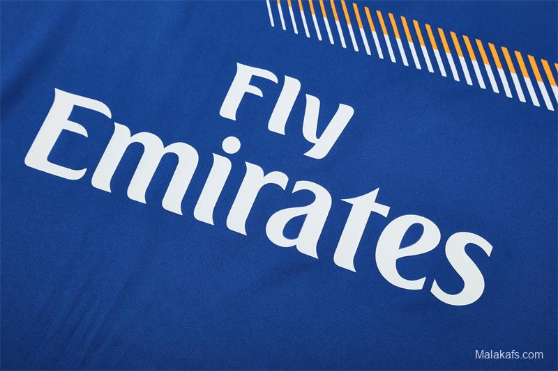 Retro 13/14 Real Madrid Color Blue Half Zipper Jacket