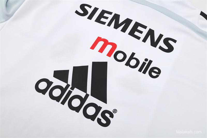 Retro 04/05 Real Madrid White Half Zipper Jacket