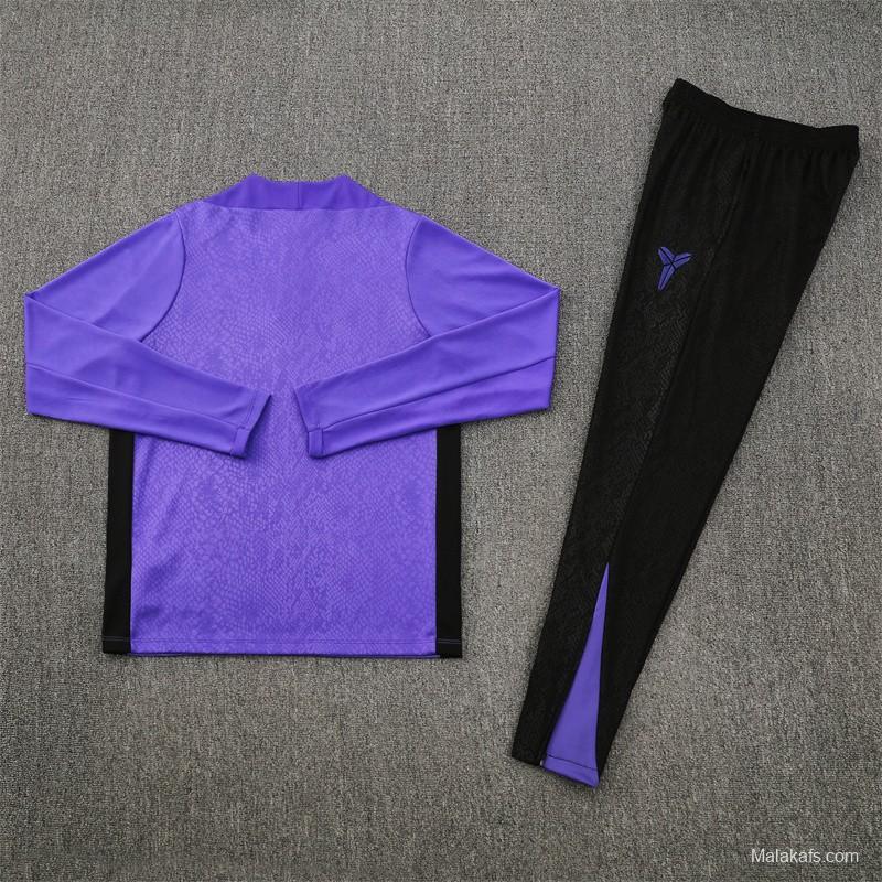 25/26 Barcelona Purple Joint Edition Half Zipper Jacket+Long Pants