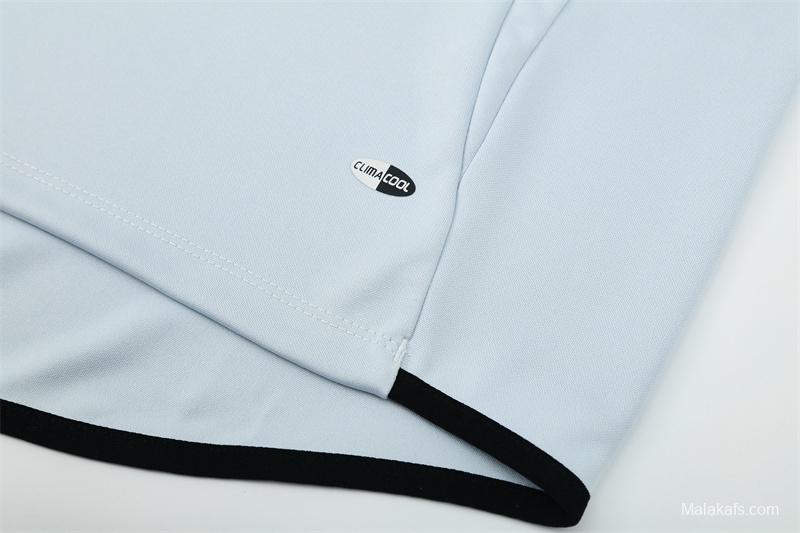 Retro 04/05 Real Madrid Light Grey Half Zipper Jacket+Long Pants