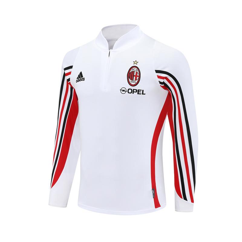 Retro 03/04 AC Milan White Half Zipper Jacket