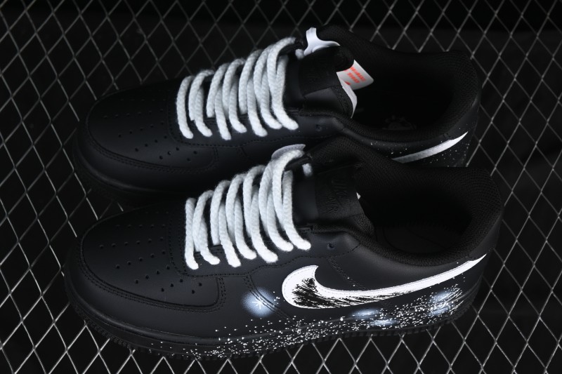 Nike Air Force 1'07 Low Two-Dimensional Theme Black Space Casual Sneakers - ZH0316-101