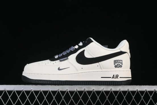 Nike Air Force 1 '07 Low Gucci Collaboration Off-White Black Canvas Hook Low-Top Casual Sneakers - XD2588-605